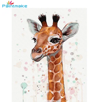 

Paintmake animal DIY Painting By Numbers deer Drawing Kits Oil Hand Painted On Canvas For Home Decor Art 40*50cmGX32192