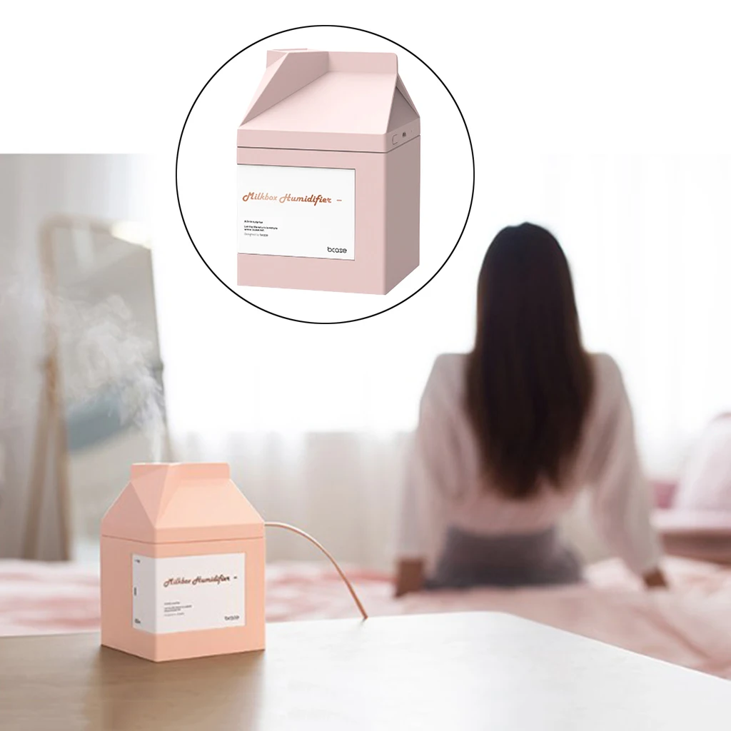 2W 0.4A Milk Box Mist Humidifier USB for Desk Ultrasonic Air Humidifier