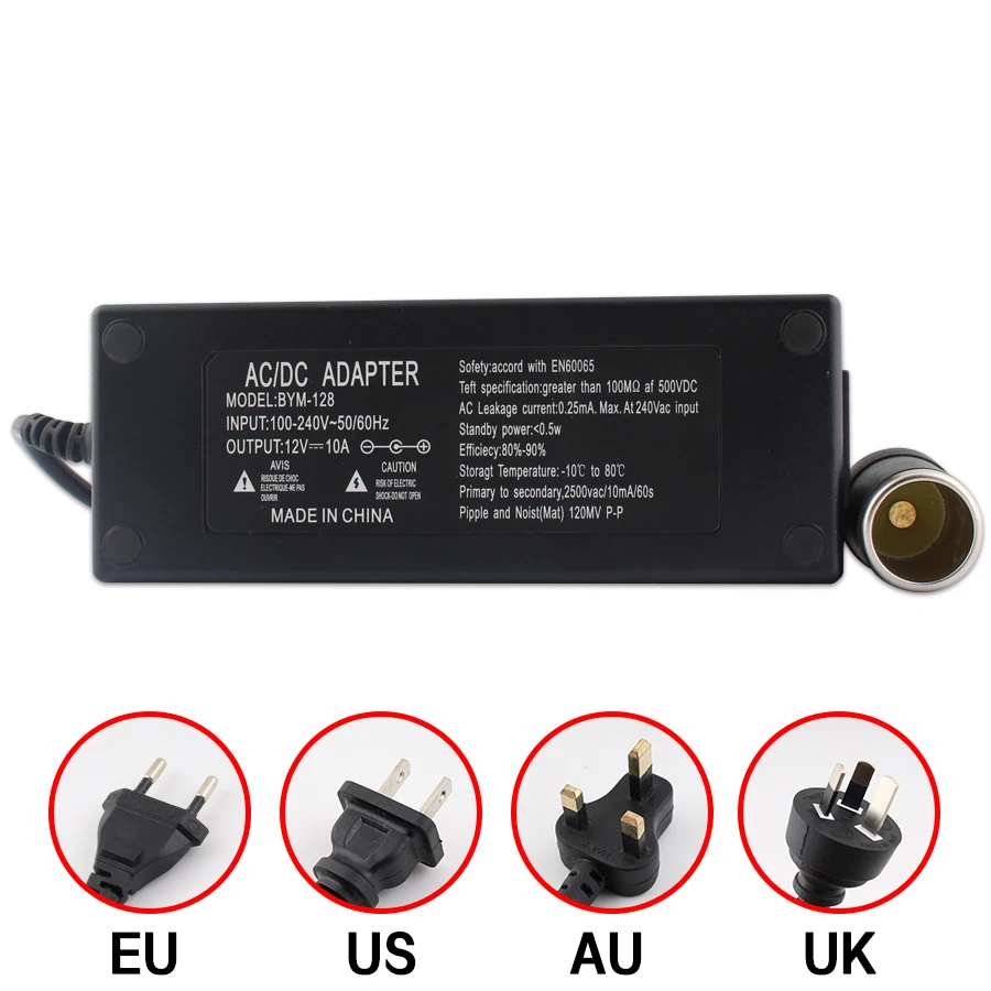 12V адаптер 120W DC 110V 220V к AC 12V 2A 5A 8A 10A адаптер питания автомобильный прикуриватель конвертер инвертор 220V с вилкой EU