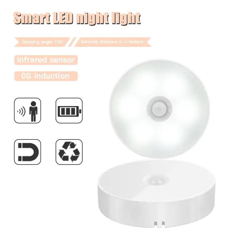 LED Motion Sensor Night Light USB Rechargeable Bedroom Wall Lamp Ночники Stairs Closet Intelligent Body Light night lamp