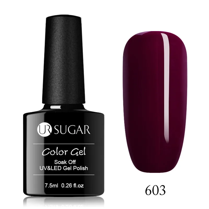 Ur Sugar 34 Цвета Полупостоянный УФ лак гель лак для ногтей украшения ногтей маникюр Дизайн жидкие ногти гель - Цвет: 603