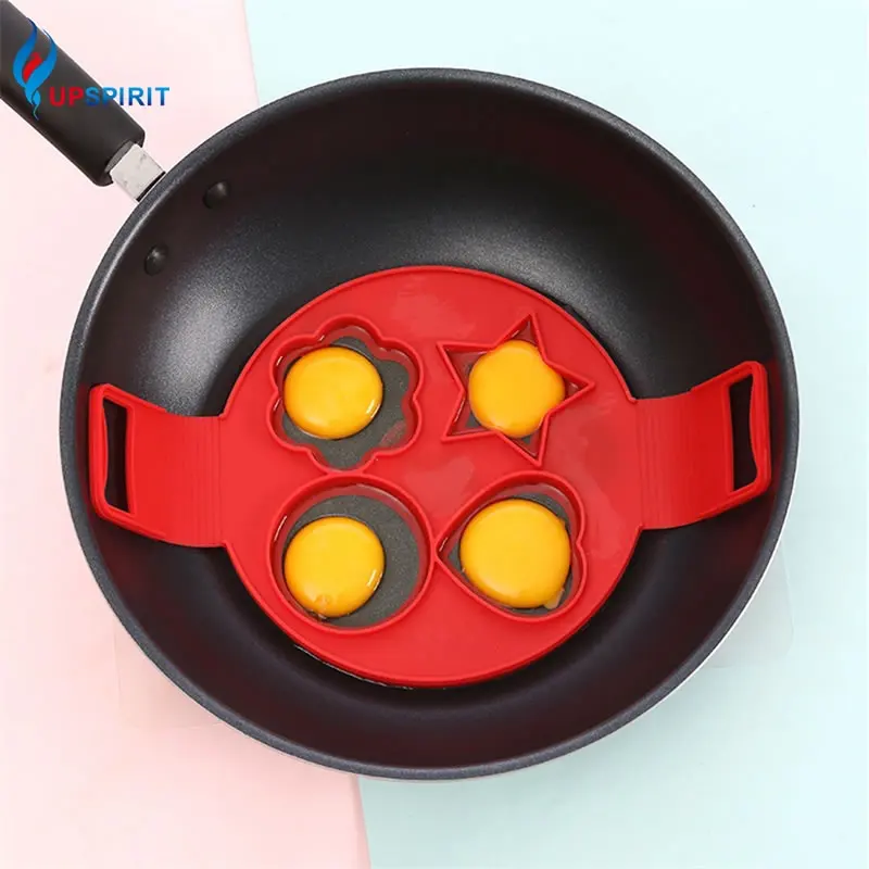 

Upspirit 4 Cavity Omelette Ring Silicone Non-stick Fried Egg Pancake Mold Eggs Frying Cooking Mould Egg Tools Kitchen Gadgets