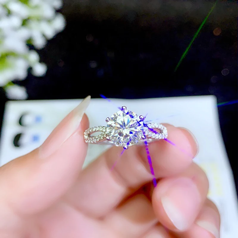 BOEYCJR 925 серебро 1ct/2ct/3ct F цвет Moissanite VVS обручальное свадебное кольцо с бриллиантом с национальным сертификатом для женщин