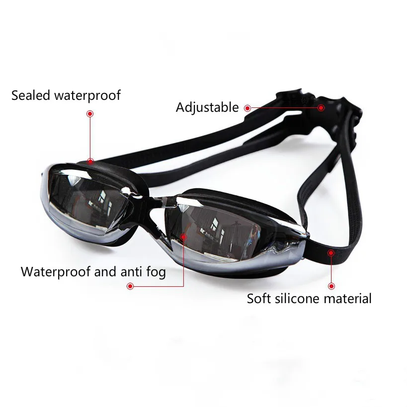 4 Pcs Electroplating UV Waterproof Anti fog Swimwear Eyewear Swim Diving Water Glasses Gafas Swimming Goggles Women Men swimming goggles