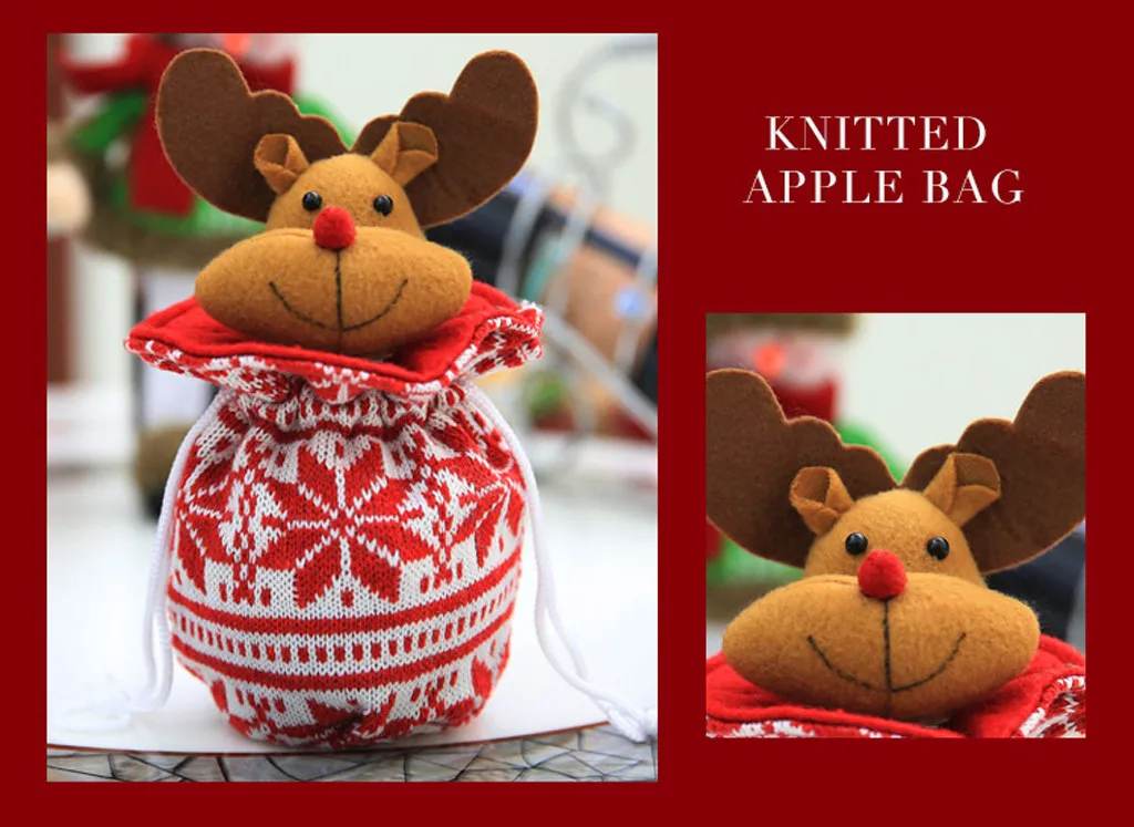 MUQGEW рождественские игрушки-украшения снеговик олень мешок подарок портативный мешочек для яблок конфеты мешок олень шаблон коробка