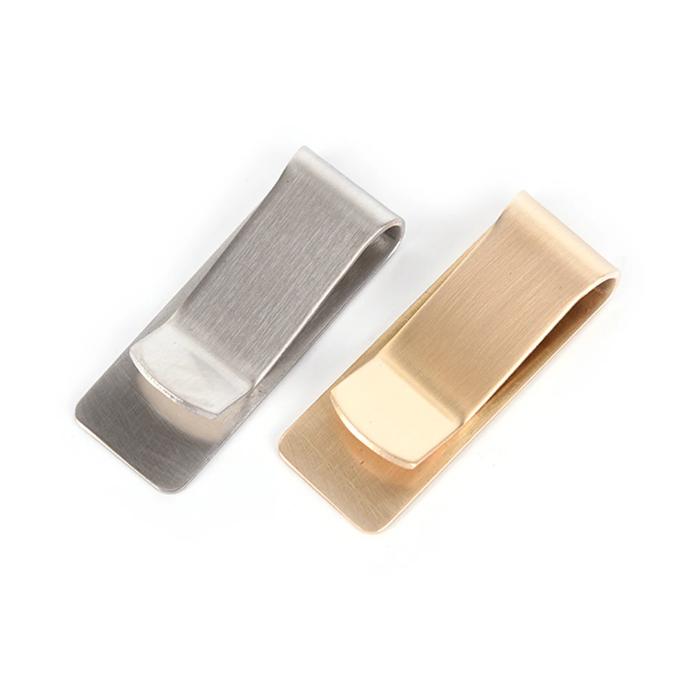 1PCS High Quality  Fashion Simple Gold Silver Stainless Steel Metal Money Clip Dollar Cash Clamp Holder Wallet for Men Women