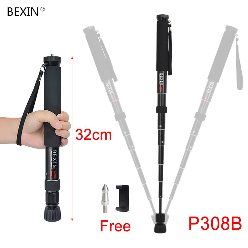 BEXIN портативный легкий гибкий карманный мини dslr камера unipod монопод полюс для gopro SLR микро одна камера фотографии - Цвет: p308B