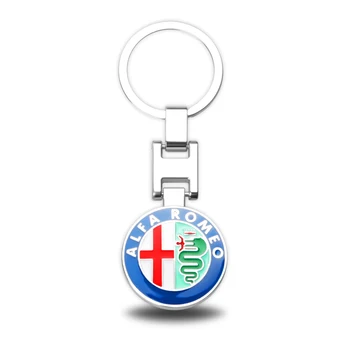 

3D Metal Car Keychain key ring key chain Auto Emblem Keychain For Alfa Romeo 147 156 159 mito giulia stelvio gt Car accessories