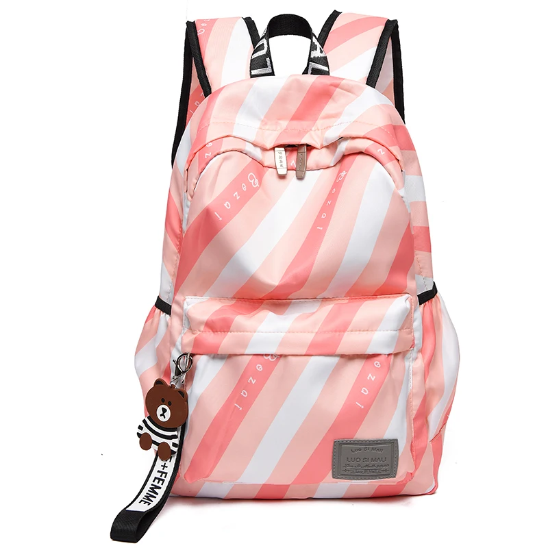 Рюкзак большой емкости печати Дамский Рюкзак Повседневная Студенческая сумка в студенческом стиле - Цвет: B