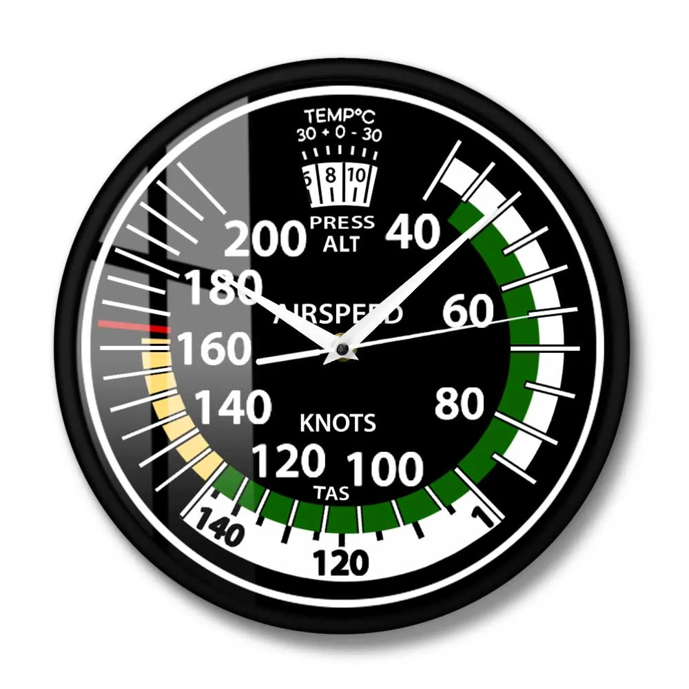 Airspeed Indicator Wall Clock For Pilot Home Décor Airplane Instrument Silent Swept Clock Aviator Mancave Artwork Timepieces 6