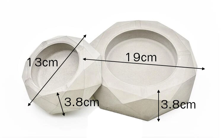 Бетонная пепельница силиконовая форма креативные подарки домашний интерьер декоративная цементная форма - Цвет: big 19x3.8cm