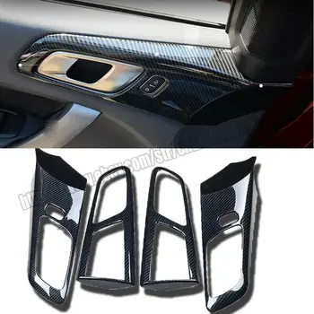 

4PCS ABS Carbon Fiber Inner Door Handle Bowl Frame Trim For Ford Ranger Everest