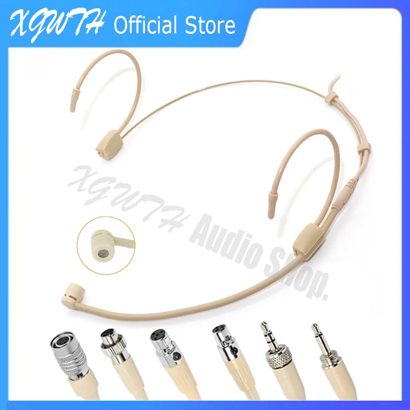 dynamic microphone Double Over Ear Headset Microphone Headband Head Wearing Mic for Shure Sennheiser AKG MiPro Audio Technica 4Pin 3Pin TA4F 3.5mm gaming microphone