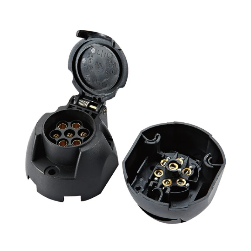 7 Pin Trailer Connector Parts Plastic Round Socket Boat Caravan Motorhome Car Auto Truck RV Accessories