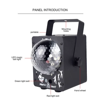 

RGB LED Crystal Disco Magic Ball With 60 Patterns RG Laser Projector DJ Party Holiday Bar Christmas Stage Lighting Effect