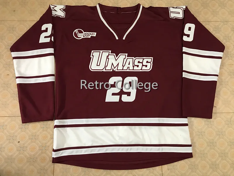 

#29 JONATHAN QUICK UMASS MINUTEMEN retro throwback MEN'S Hockey Jersey Embroidery Stitched Customize any number and name