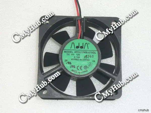 2-контактный вентилятор охлаждения для ADDA AD0612MX-A70GL 12 В 6025 А 6 см 60 мм 60x60x25 |