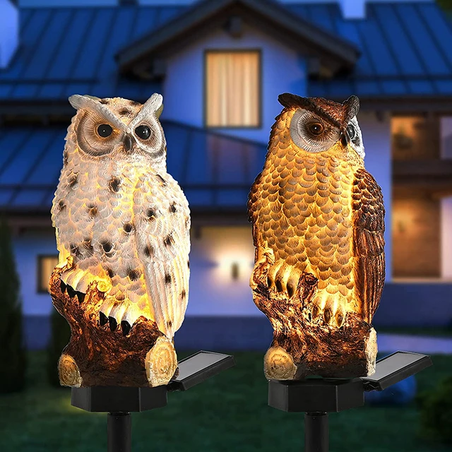 Lampe solaire extérieur lumière extérieur hibou solaire décoration de  jardin lumière solaire hibou extérieur, batterie rechargeable