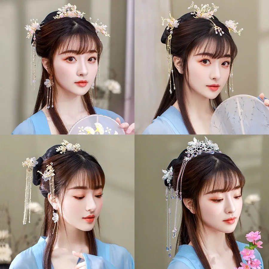 Древний Hanfu канзаши длинное жемчужное Tassle волос палочка Шпилька для тумб