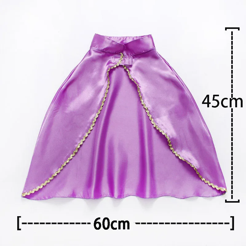 Плащ-накидка принцессы Анны; плащ для маленьких девочек; нарядный костюм для дня рождения; подходит От 3 до 10 лет - Цвет: Purple CL03