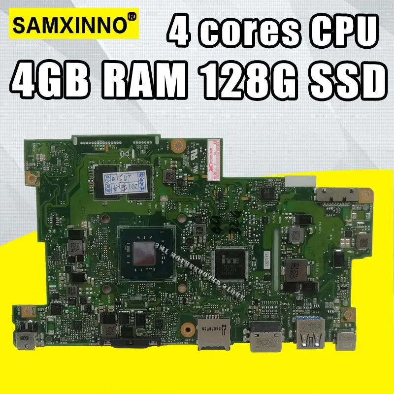 С 4G RAM + 128G SSD 4 ядра CPU материнская плата для ноутбука For Asus E203M E203MA ноутбук Тест ОК |