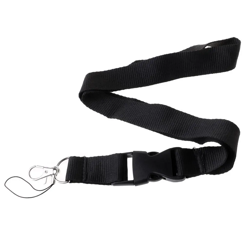 

ONE Color Black Blank Plain Key Lanyard Badge ID Holders Phone Neck Straps