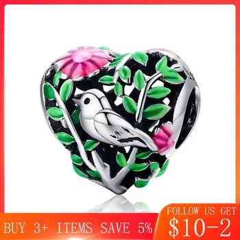 

CodeMonkey Summer Collection 100% 925 Sterling Silver Bird in the Woods Charm Beads fit Women Bracelet Necklaces Jewelry C647