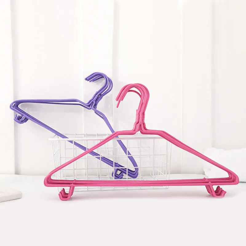 10PCs Stainless Steel Clothes Hanger Non-Slip Children Coat Trousers Pants Drying Rack with hook Wardrobe Laundry Storage Holder