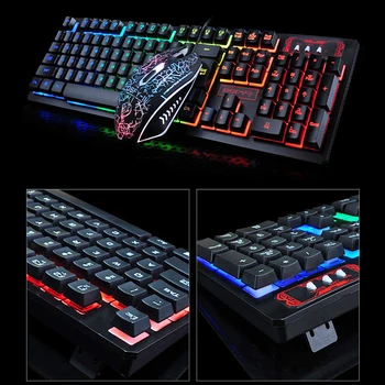 

Professional Ultra-slim Wired Keyboards K13 Gaming Wired Keyboard and Mouse Combo Set Backlight Silent for PC Laptop