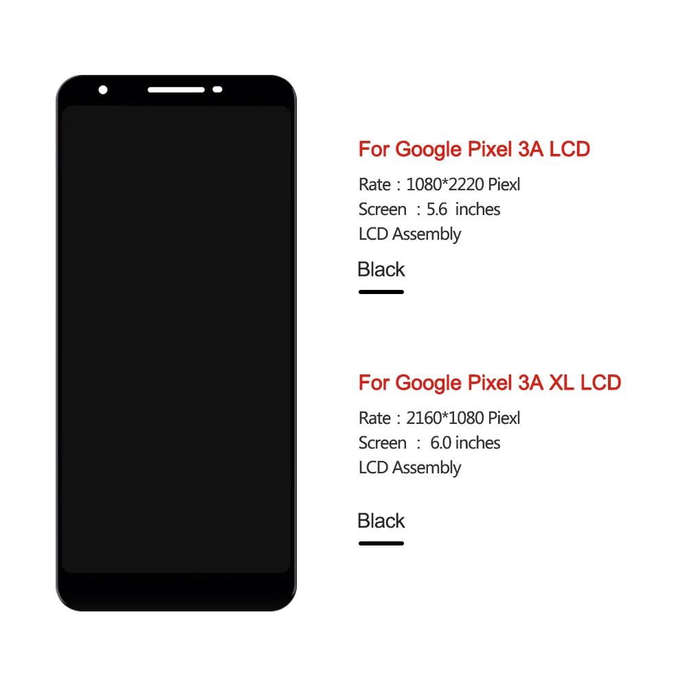 Для 6," Google Pixel 3A XL ЖК-дисплей и для 5,6" Google Pixel 3A ЖК-экран+ сенсорная панель дигитайзер