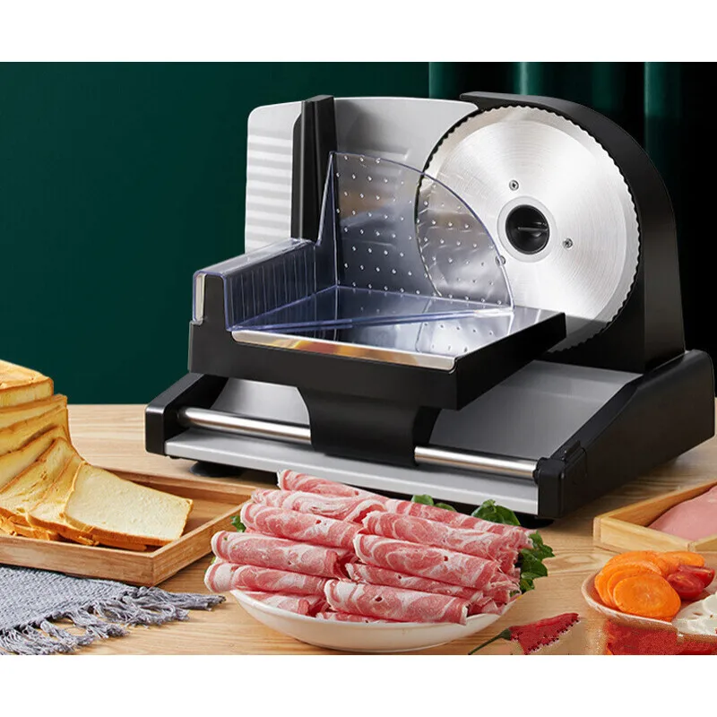 220V Multifunctional Meat Slicer Machine Ham Lamb Rolls Meat Slices of Bread Vegetable Hot Pot Desktop Adjustable Thickness 2