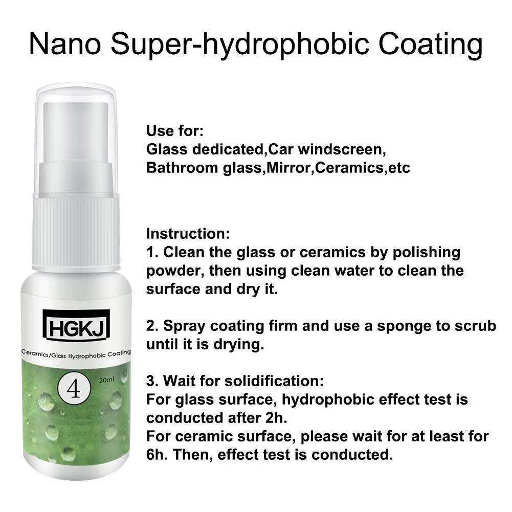 

Nano Super Hydrophobic Coating Rainproof Agent Spray Anti-fog Durable Car Cleaning Accessories For Glass Ceramics Universal