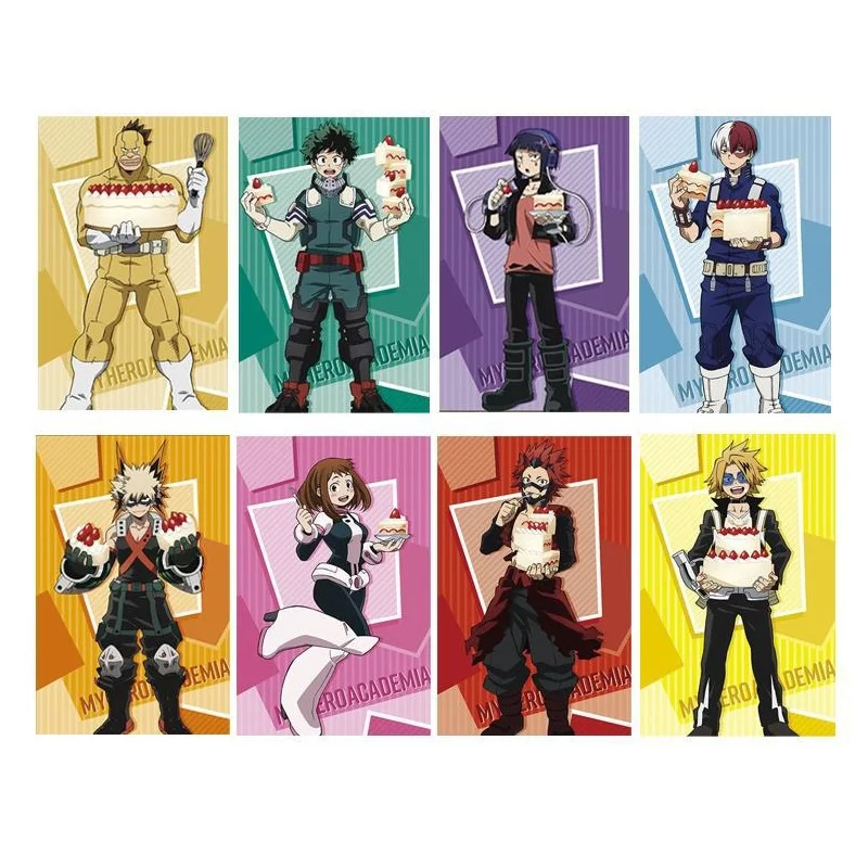 22pcsset My Hero Academia Card Stickers Midoriya Izuku All·Might Bakugou Katsuki Todoroki Shoto Bus Card ID Bank Cards Stickers (13)