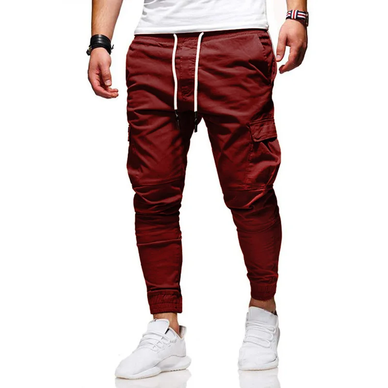 Men Pants Thin New Fashion Casual Jogger Pants Streetwear Cargo Pants Men's Multi-pockets Trousers Fitness Gyms Sweatpants Mens 3