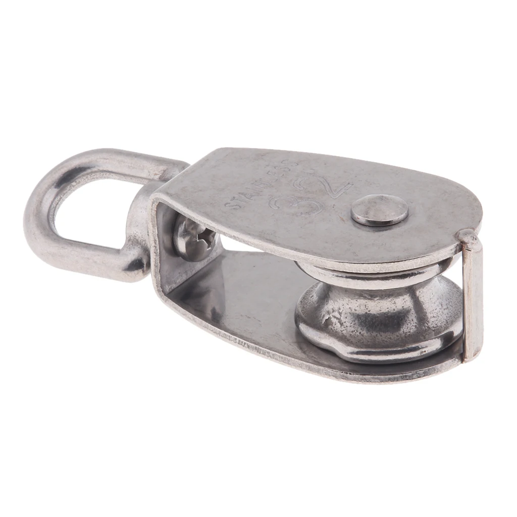 M15 M32 Single Pulley Sheave Block Swivel Eye - 304 Stainless Steel Hardware