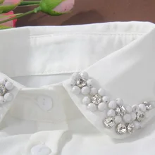 Половина рукавом съемный воротник женский блузка Поддельный Воротник Топ; без застежки; съемный воротник