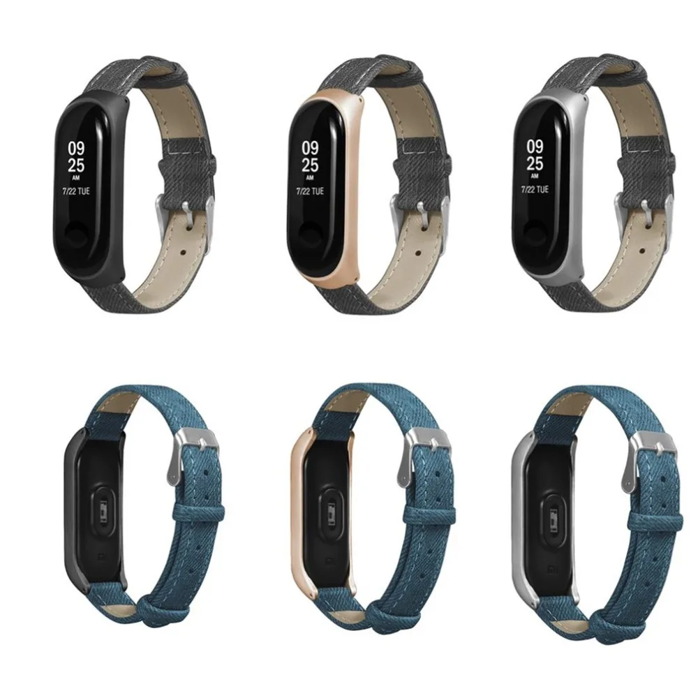 Ремешок на запястье для Xiaomi Mi band 3 спортивный кожаный браслет Смарт часы с