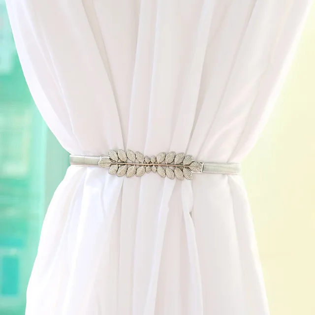 ⚡️Metal Curtain Clip Tieback Buckle Clips Curtain Holders Golden Silver Color Leaves Bow Elk Buckle Tie Back Curtain Accessories Wheat ear silver