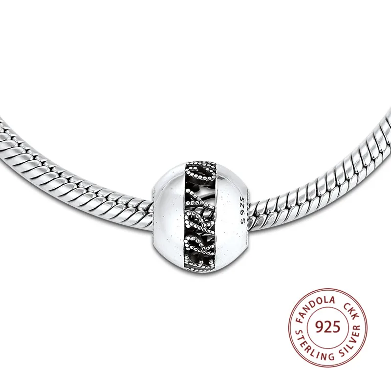 Подходит для оригинального браслета Argent бусины из стерлингового серебра 925 ажурные Рождественские Подвески бусины для изготовления ювелирных изделий