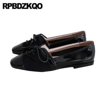 

designer shoes women luxury 2019 shallow chinese black italian flats square toe fashion ladies genuine leather china lace up