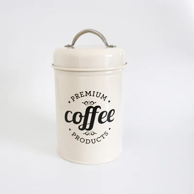 COFFEE beige white Герметичная банка из нержавеющей стали, банка для хранения чая, Caddy, сахар, печенье, кофе, закуски, контейнер для еды, коробка для хранения мелочей, кухонный бак для хранения - Цвет: COFFEE beige white