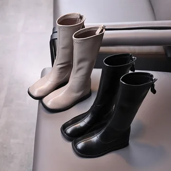 

Autumn and Winter Girls Long Boots Princess Leather Boots Student Leather Boots Children Shoes