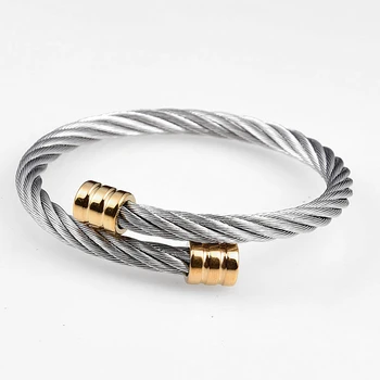 

Hot Sale Classical Handmade Braiding Men Bracelet Handmade Stainless Steel Hemp Rope Buckle Open Bangles Pulseira Bileklik
