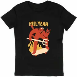 Hell Yeah Футболка с принтом мужская летняя футболка Уличная Повседневная футболки Harajuku футболки с графическими принтами для мужчин странные