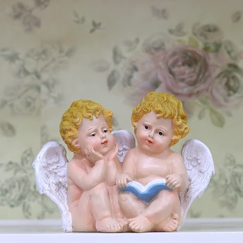 

EUROPEAN ANGEL DOLL HANDICRAFT ORNAMENTS RESIN LOVERS LIVING HOME FURNISHING MARRIED CUPID BIRTHDAY GIFT WEDDING GIFTS READING