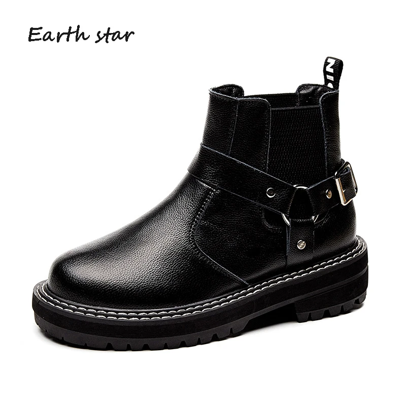Женская обувь botas mujer Сезон осень Ботинки Martin из натуральной кожи Модные