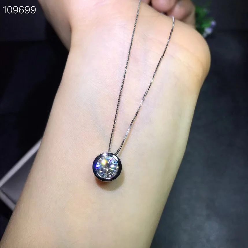 

moissanite necklace, 1carat gem, D. VVS1, 925 Sterling silver, popular Necklace.Diamond necklace