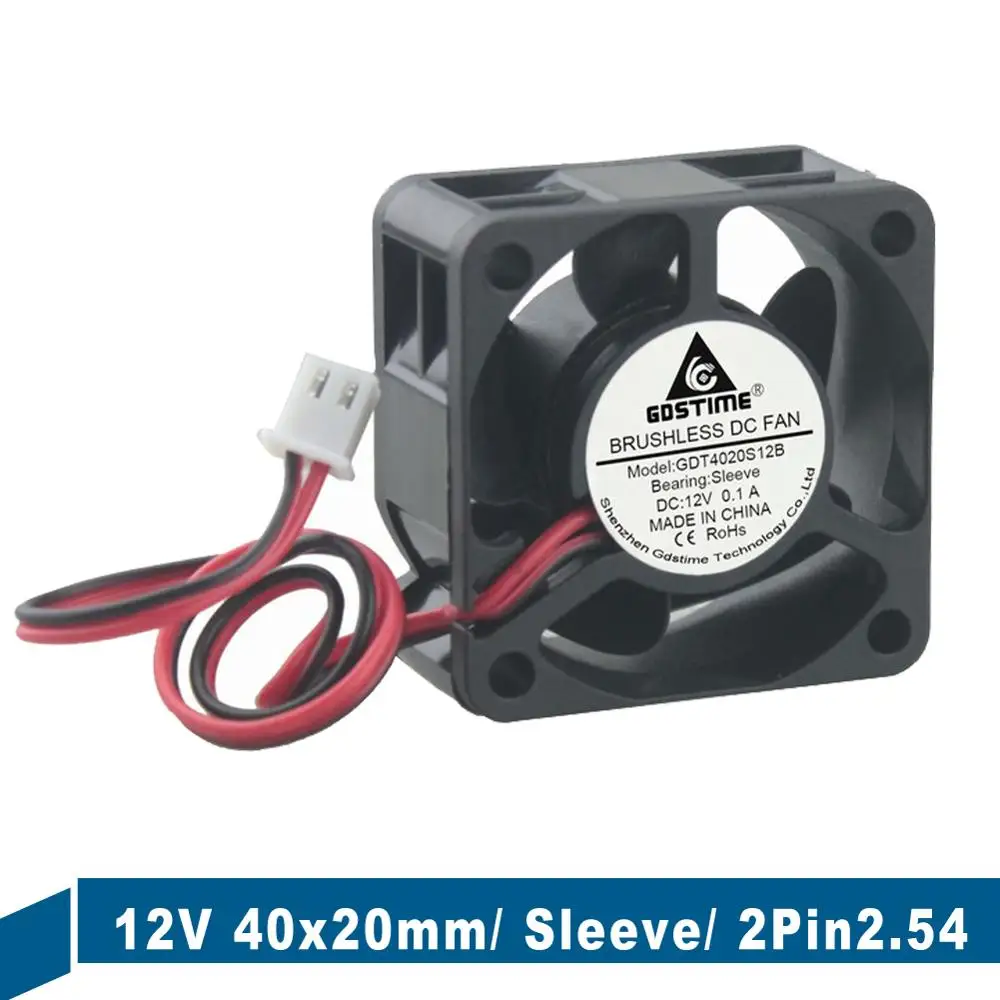 

2 pcs 40x40x20mm DC 12v 2 Pin Wires 4020 40mm*20mm 4cm CPU Computer Fan Cooler Heatsink Air Exhaust Cooler Cooling Fan