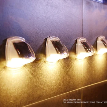 

8 LED Solar Wall Light Waterproof Path Stair Light Outdoor Garden Lamp Balcony Fence Solar Lamp Step Stair Deck Lights