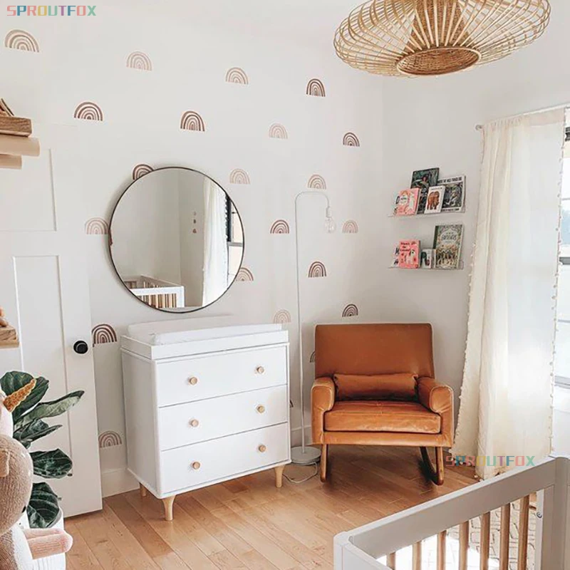 pegatinas de pared Papel tapiz de arcoíris para decoración del hogar, papel tapiz de pared estilo bohemio para sala de estar, decoración de pared